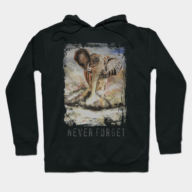 elephant never forget Hoodie by NemfisArt